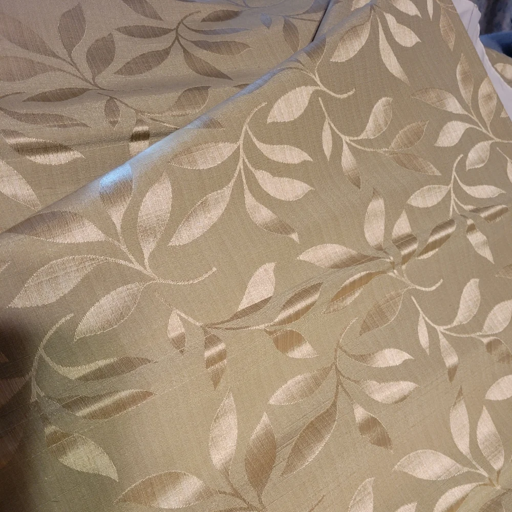 1 ROMAN SHADE FABRIC REPLACEMENT Sage green gold Leaf NO MOUNTING KIT - …